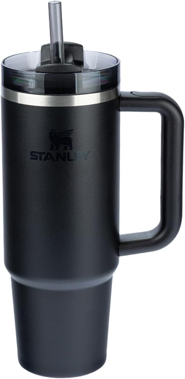 Copo Térmica 1200ML Inox, Com Alça Canudo E Tampa Veda Caneca de Viagem Portátil