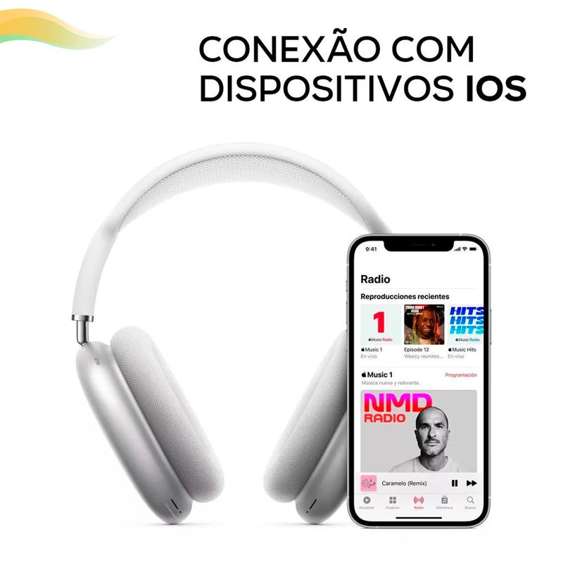 Fone De Ouvido Sem Fio Bluetooth AirPods Max P9 Top Headphone Para Android E IOS Recarregável