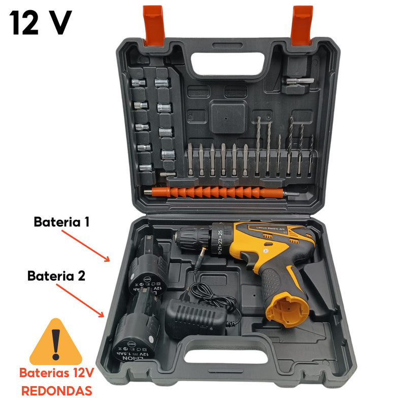 Parafusadeira Furadeira 12V 21V 2 Baterias Com Maleta e Acessórios Completo